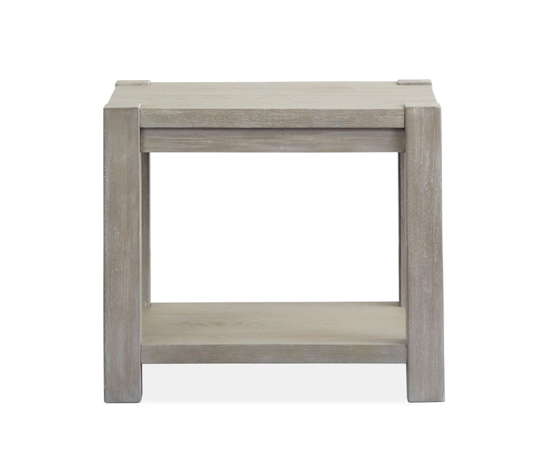 Burgess - Rectangular End Table - Calico Grey.