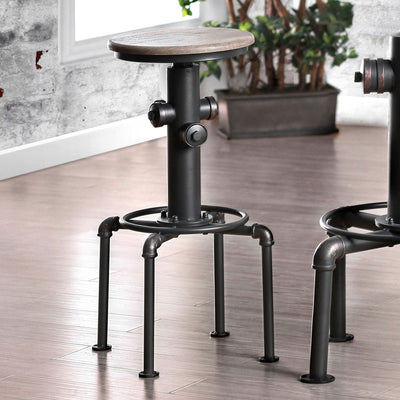 Foskey - Bar Stool (Set of 2) - Antique Black / Natural Tone - Grand Furniture GA