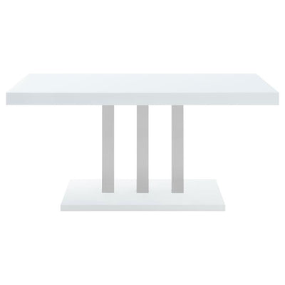 Brooklyn - Rectangular Dining Table - White High Gloss and Chrome.