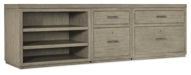 Linville Falls - Credenza - 96" Top - Small File - Lateral File And Open