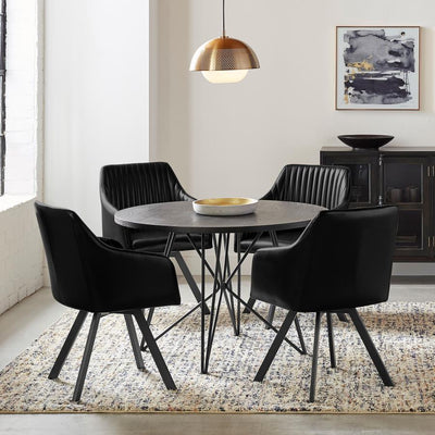 Rennes - Round Table - Black and Gunmetal.