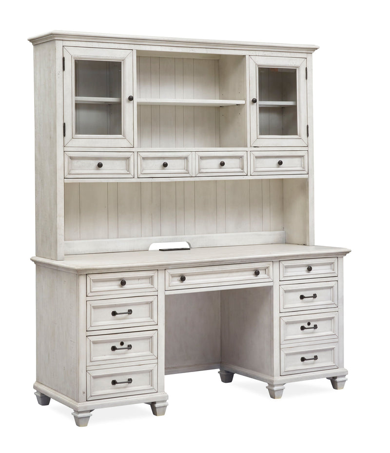 Newport - Credenza With Hutch - Alabaster