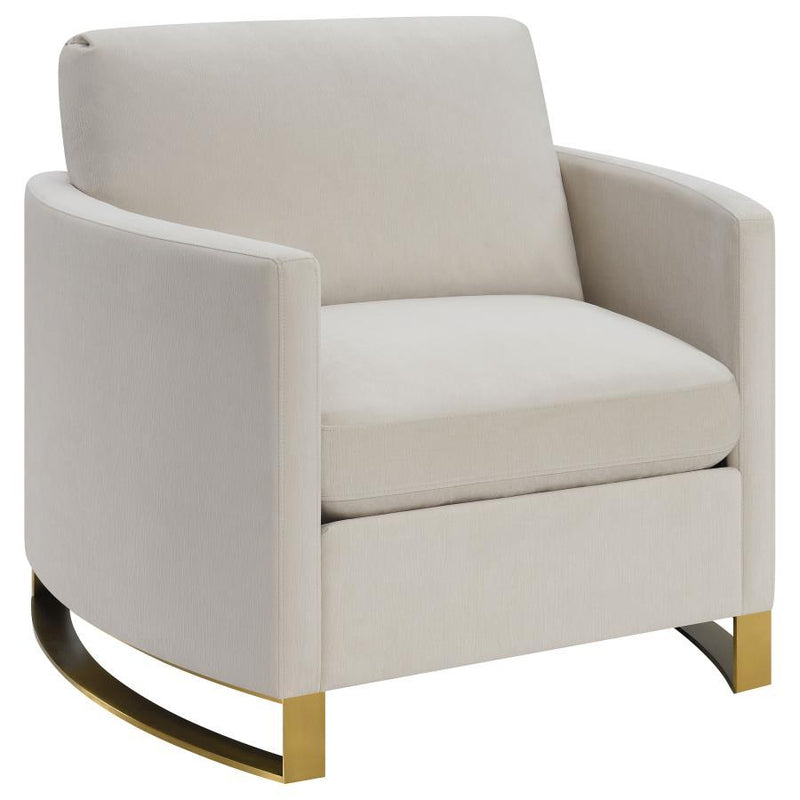 Corliss - Upholstered Arched Arms Chair - Beige.