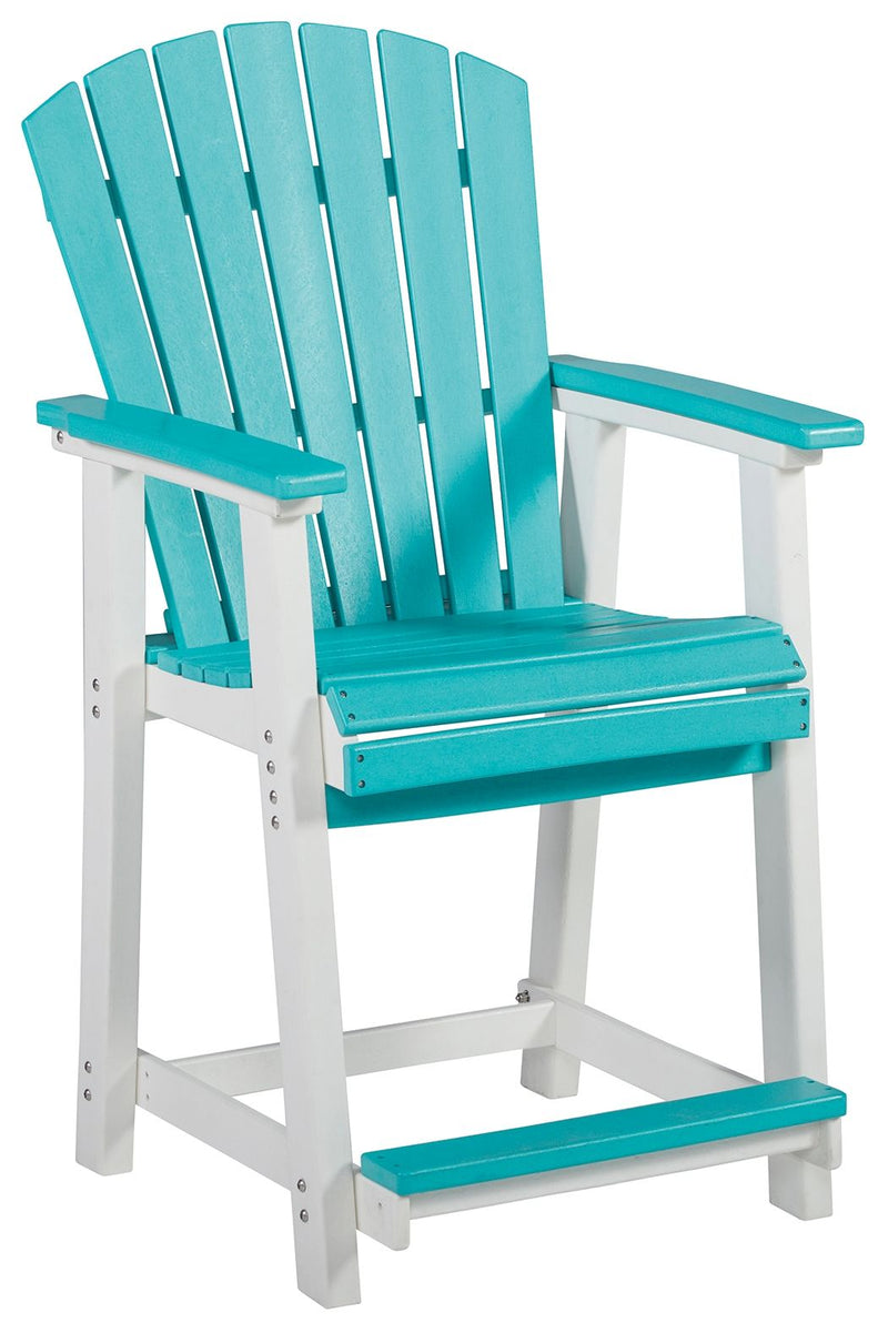 Eisely - Turquoise / White - Barstool (Set of 2).