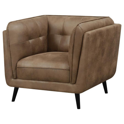 Thatcher - Upholstered Button Tufted Chair - Brown - Grand Furniture GA