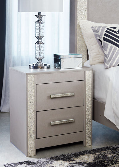 Surancha - Gray - Two Drawer Night Stand.