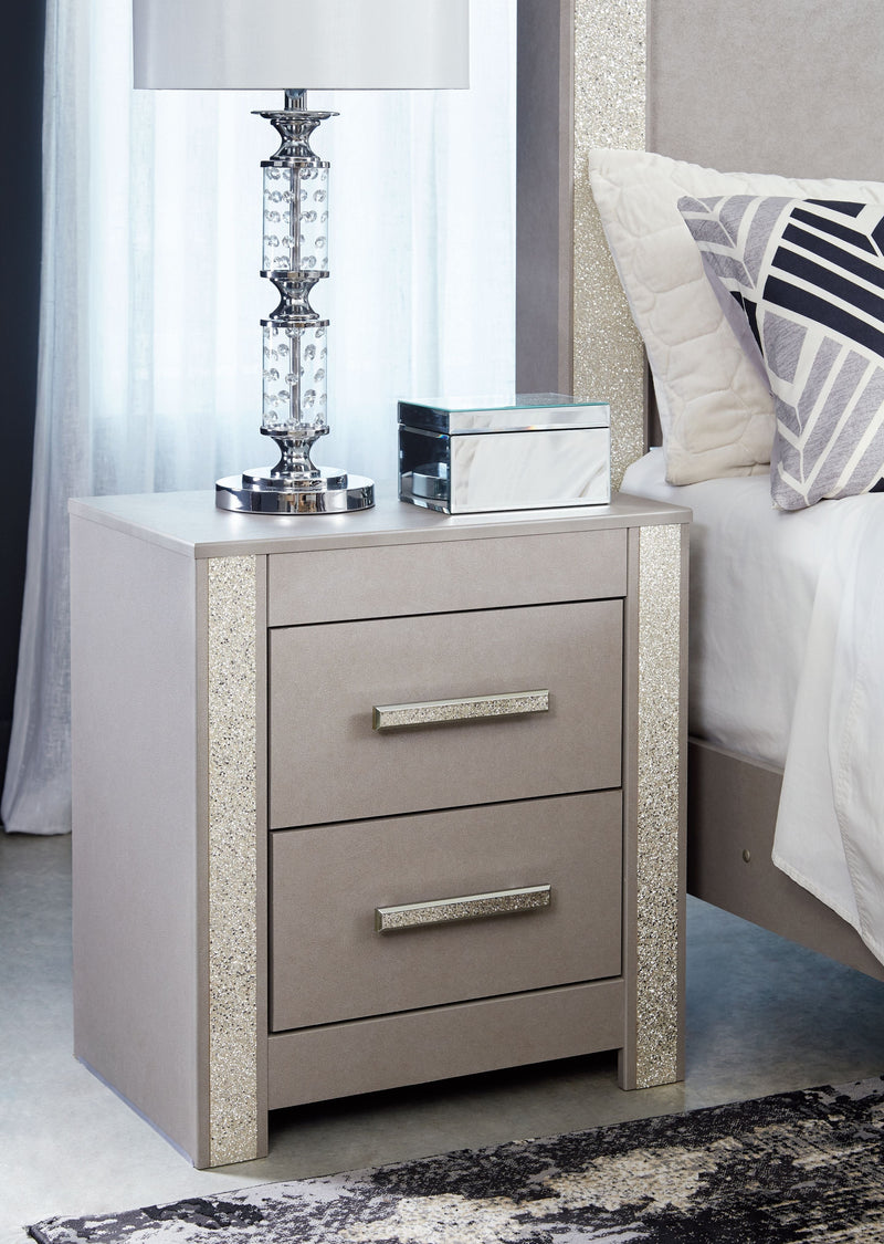 Surancha - Gray - Two Drawer Night Stand.