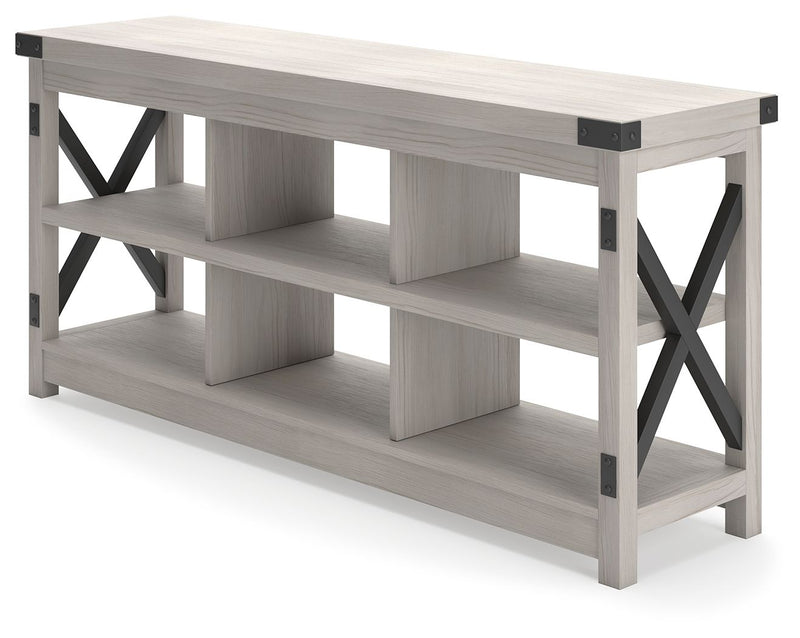 Bayflynn - White / Black - Large TV Stand.