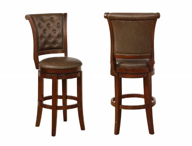 Granville - Swivel Bar Height Stool (Set of 2) - Brown - Grand Furniture GA