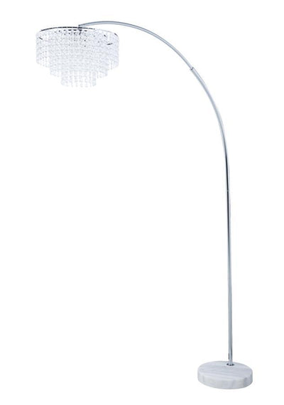 Shirley - Marble Base Floor Lamp - Chrome and Crystal.