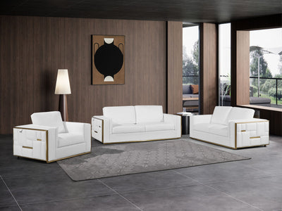 1130 - Top Grain Italian Leather Living Room Set.