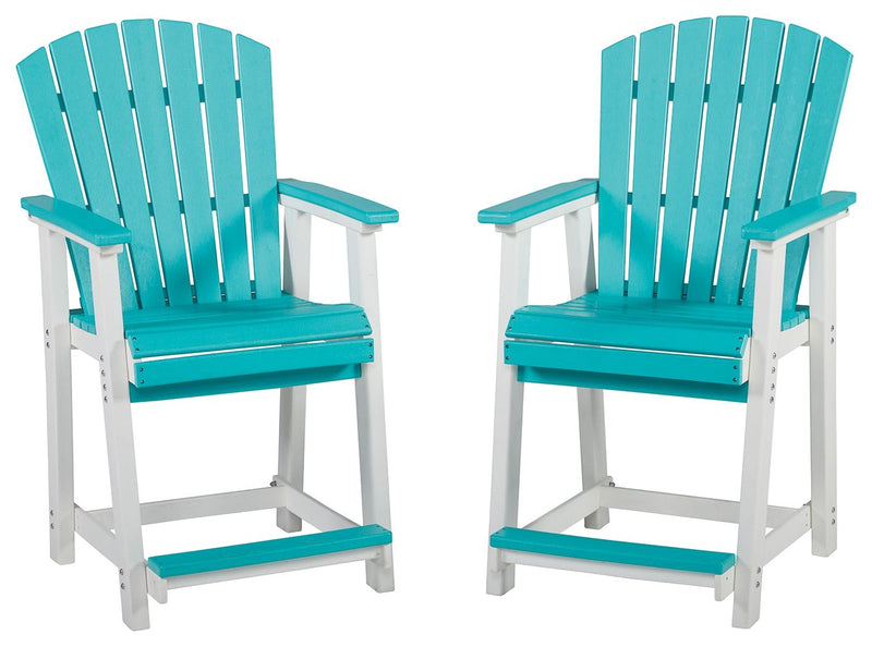 Eisely - Turquoise / White - Barstool (Set of 2).