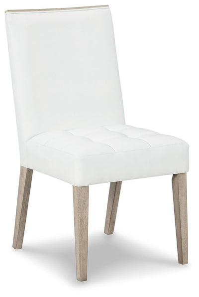 Wendora - Bisque / White - Dining Uph Side Chair (Set of 2).