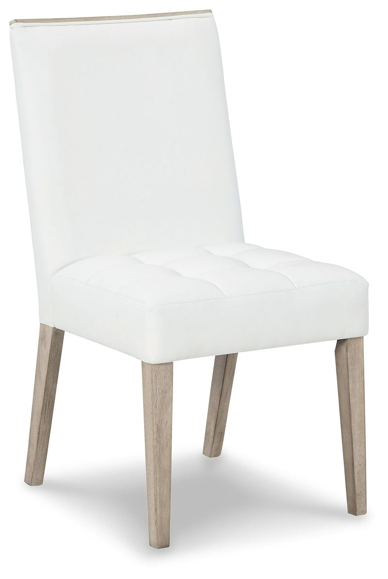 Wendora - Bisque / White - Dining Uph Side Chair (Set of 2).