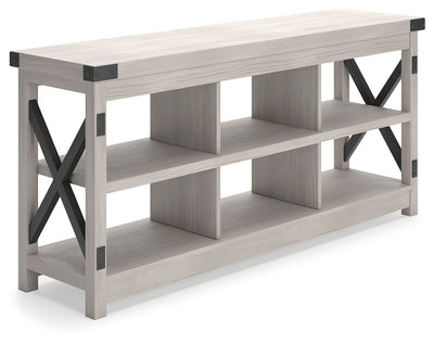 Bayflynn - White / Black - Large TV Stand.