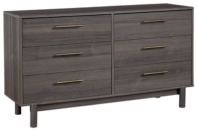 Brymont - Dark Gray - Six Drawer Dresser - Sleek.