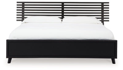 Danziar - Black - King Slat Panel Bed