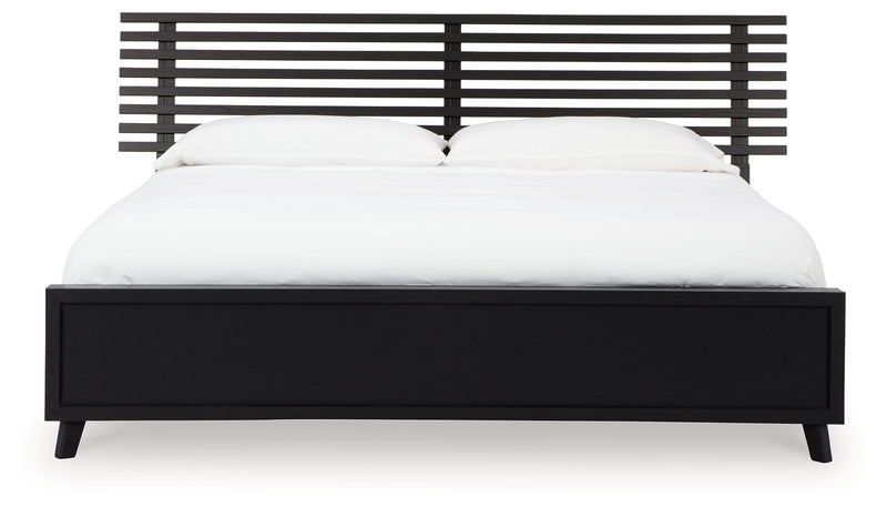 Danziar - Black - King Slat Panel Bed