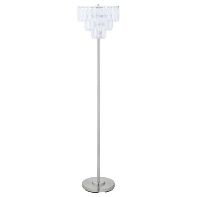 Anya - Metal Base Floor Lamp - Chrome and Crystal.