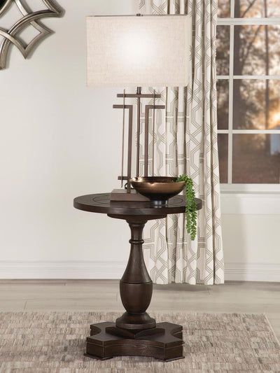 Morello - Round End Table With Pedestal Base - Coffee