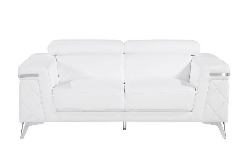 1140 - Top Grain Italian Leather Loveseat.