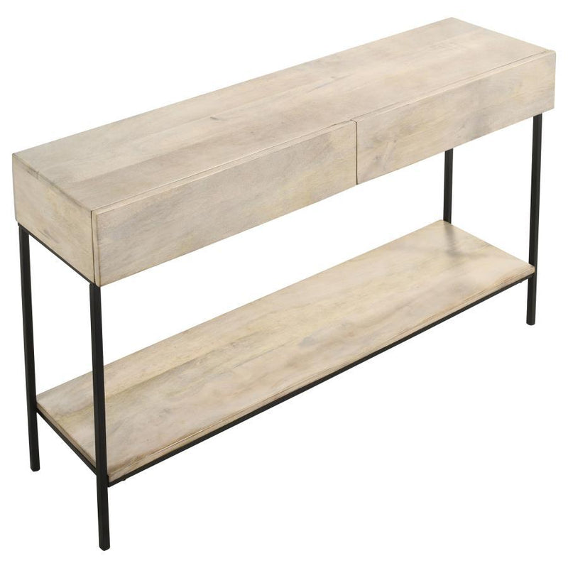 Rubeus - 2-Drawer Console Table With Open Shelf - White Washed.