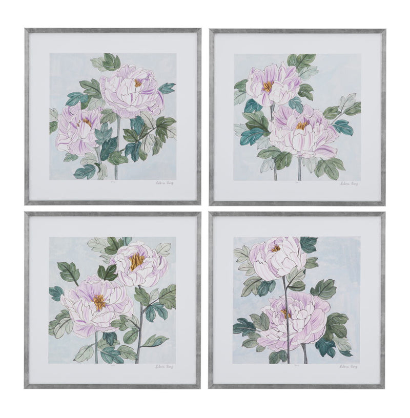 Striped Peonies I - Pink