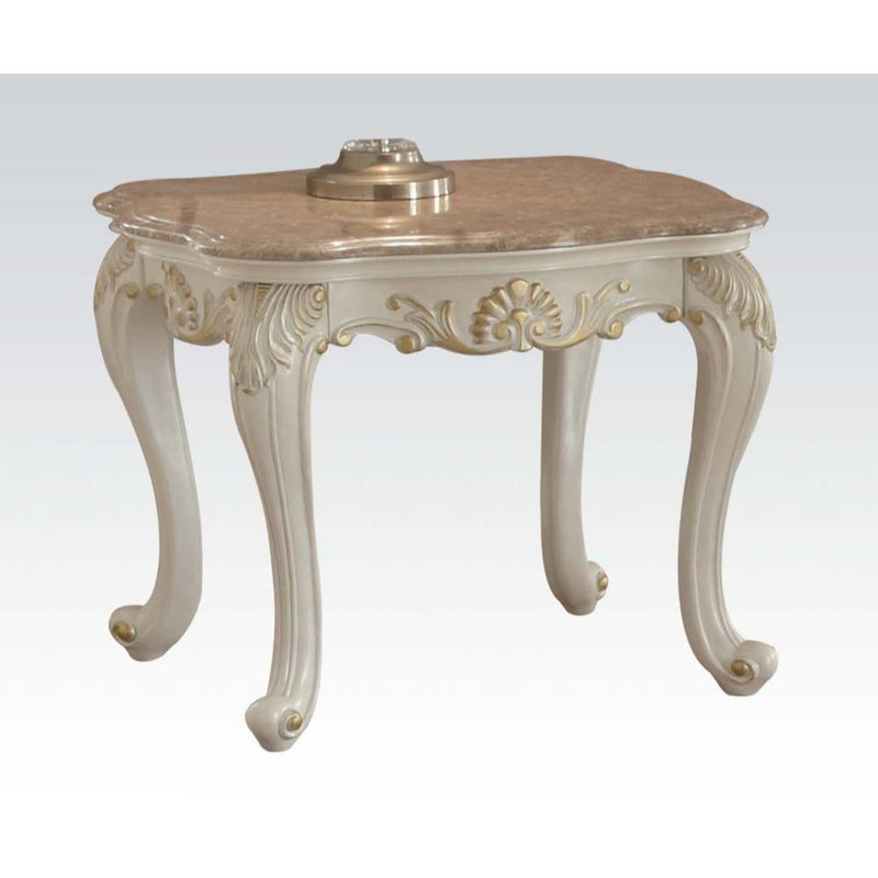 Chantelle - End Table - Marble & Pearl White - Grand Furniture GA