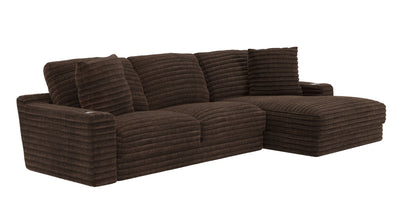 Comfrey - 2 Piece Sofa / RSF Chaise - Chocolate