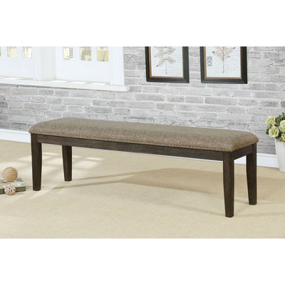 Faulk - Bench - Espresso / Warm Gray - Grand Furniture GA