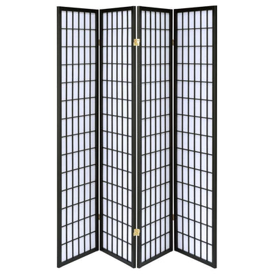 Roberto - 4-panel Linear Grid Design Folding Screen