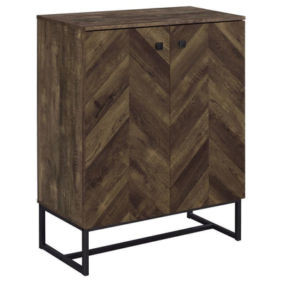 Carolyn - 2-Door Accent Cabinet - Rustic Oak and Gunmetal.