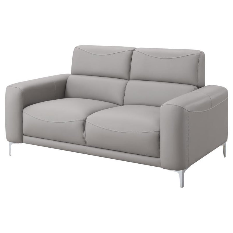 Glenmark - Track Arm Upholstered Loveseat - Taupe.