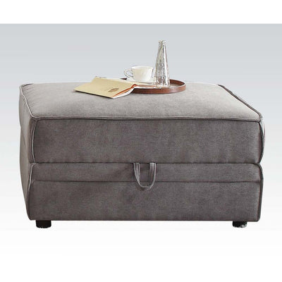Bois - Ottoman - Gray Velvet - Grand Furniture GA
