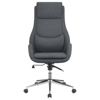 Cruz - Upholstered Office Chair With Padded Seat - Grey and Chrome.