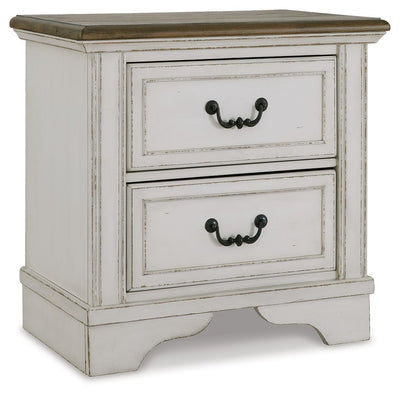 Brollyn - White / Brown / Beige - Two Drawer Night Stand.