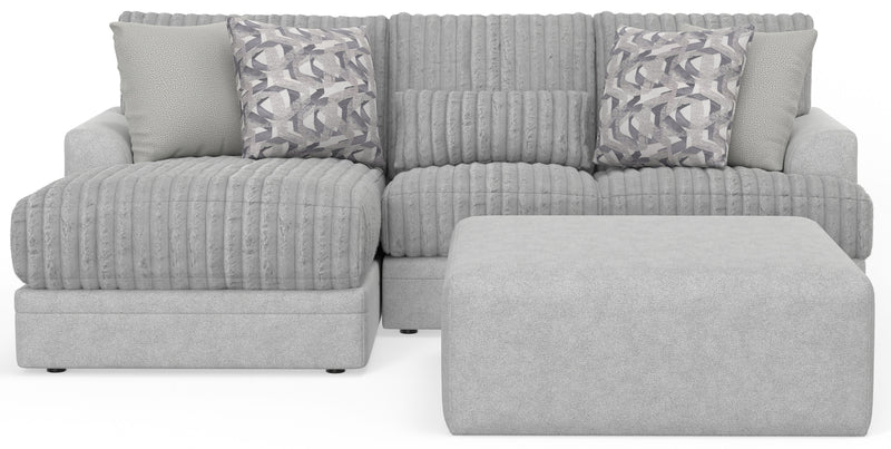 Titan - 2 Piece Sofa Chaise With Comfort Coil Seating, 45" Cocktail Ottoman And 5 Accent Pillows Included (Left Side Facing Chaise) - Moonstruck