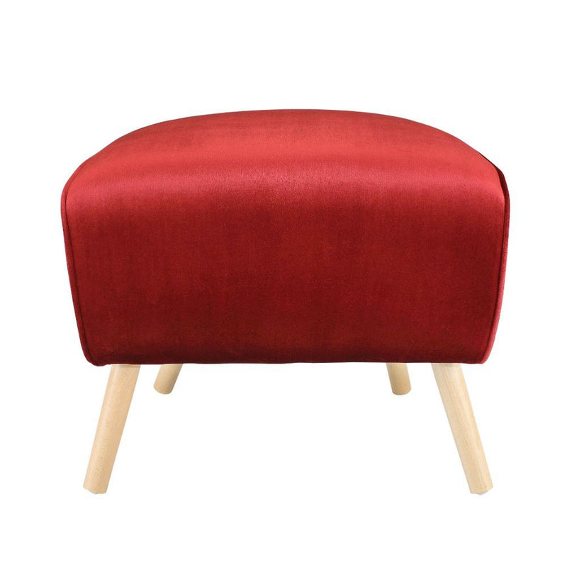 Aisling - Ottoman - Red Velvet - Grand Furniture GA