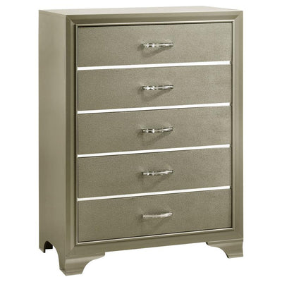 Beaumont - 5-Drawer Rectangular Chest - Champagne - Grand Furniture GA