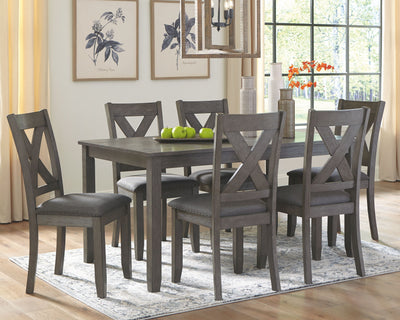 Caitbrook - Gray - Rect Drm Table Set (Set of 7).