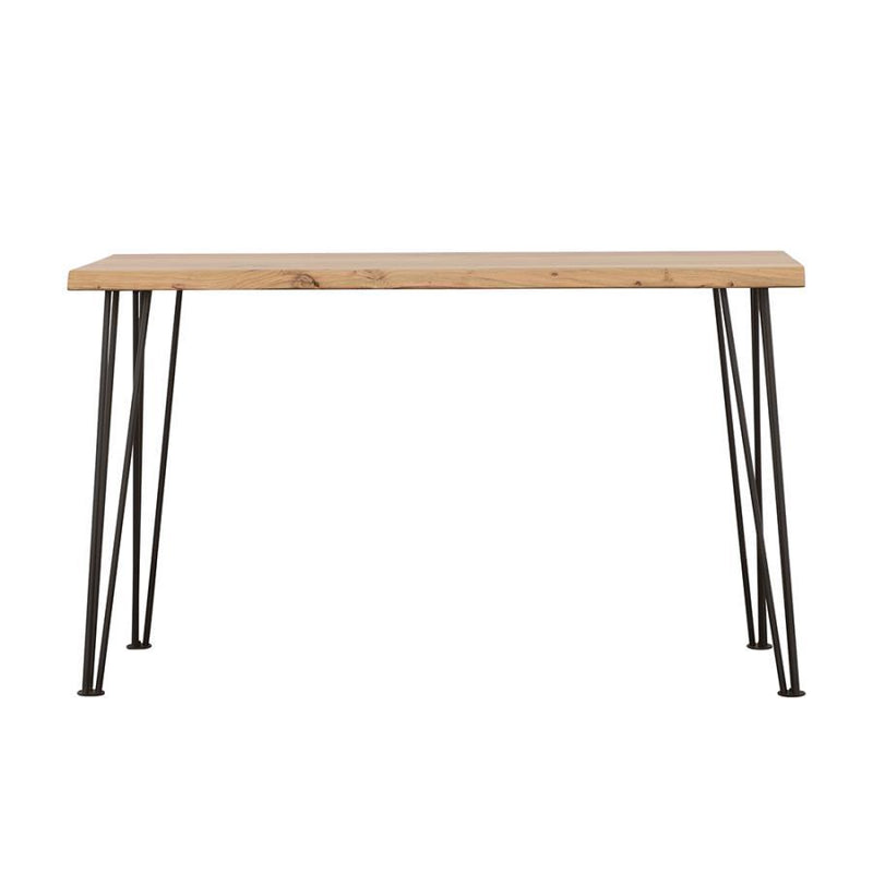 Zander - Sofa Table With Hairpin Leg - Natural and Matte Black.