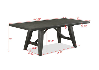 Rufus - Dining Table (1 X 18 Leaf) - Black - Grand Furniture GA