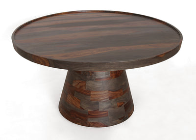 Tucson - Solid Wood Table With Tray Style Top And Tapered Pedestal Base.