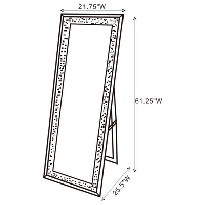 Carisi - Rectangular Standing Mirror With Led Lighting - Silver.