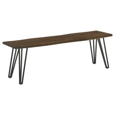 Topeka - Live-Edge Dining Bench - Mango Cocoa and Gunmetal.