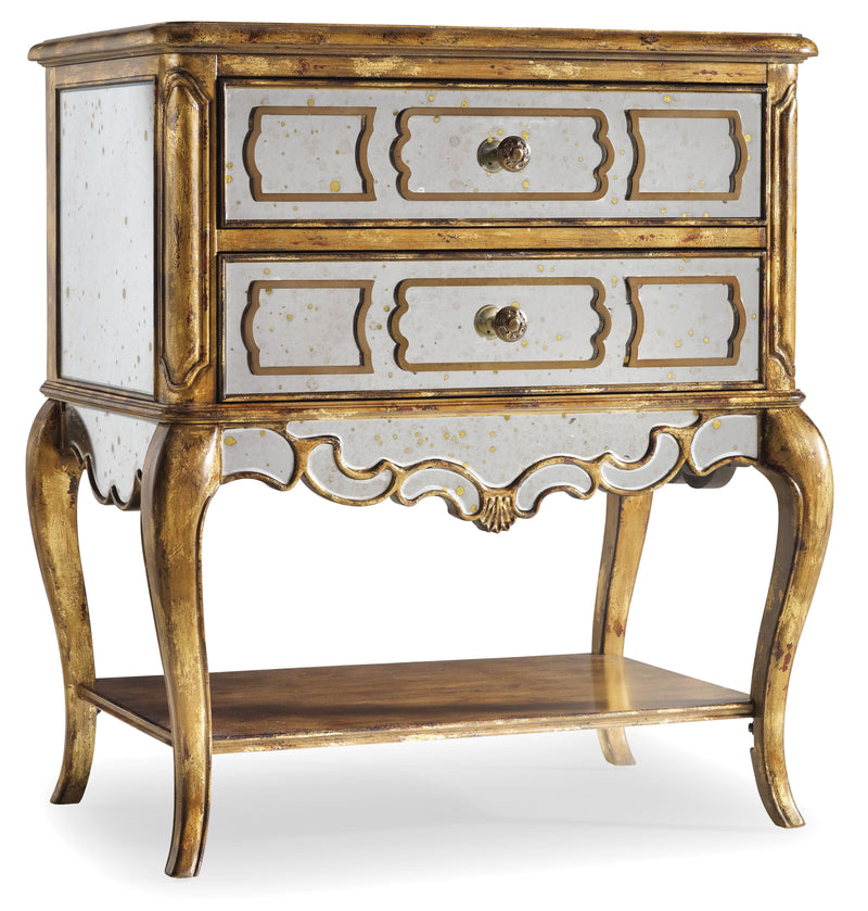 Sanctuary - Mirrored Leg Nightstand - Bling.