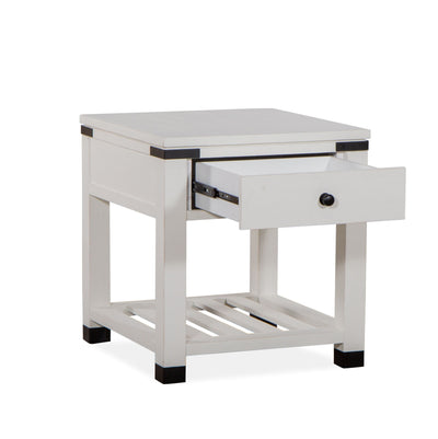 Harper Springs - Shelf End Table - Silo White.