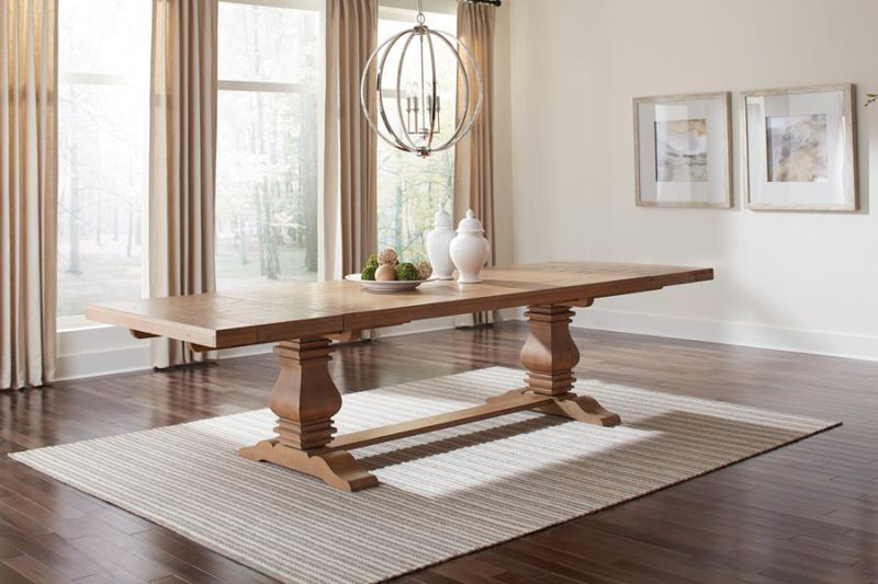 Florence - Double Pedestal Dining Table - Rustic Smoke.