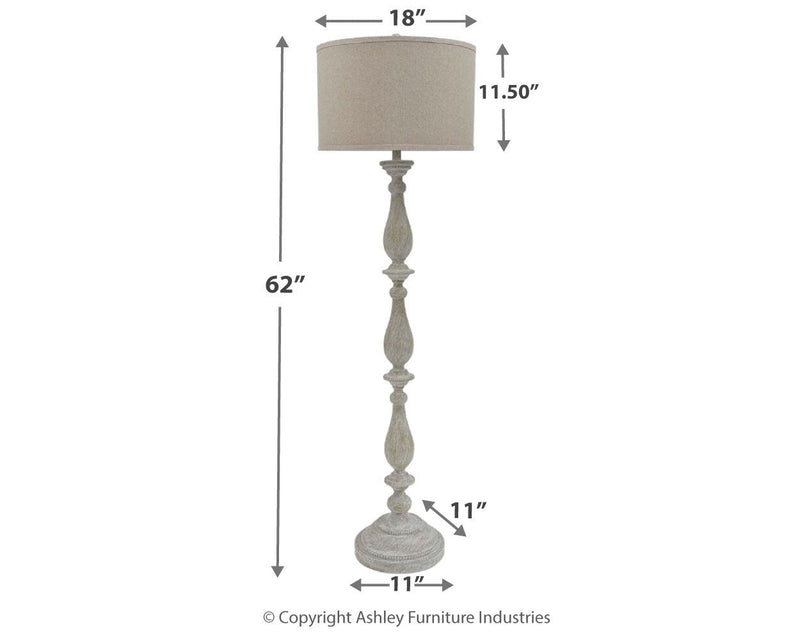 Bernadate - Whitewash - Poly Floor Lamp.