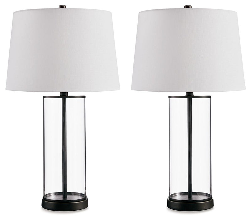 Wilmburgh - Clear / Bronze Finish - Glass Table Lamp (Set of 2).